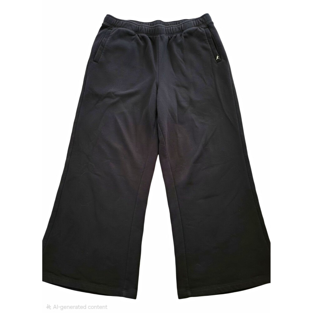 JOY LAB Womens XL Black Wide-Leg Pull On Pants Elastic Waist Pockets